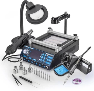 X-Tronic Model 5040-XR3 All-In-One Hot Air Rework & Soldering Iron Station with Preheater, Plug & Play Hot Air Gun, Iron Holder & Sponge Cleaner X-Tronic Model 5040-XR3 All-In-One Hot Air Rework & Soldering Iron Station with Preheater, Plug & Play Hot Air Gun, Iron Holder & Sponge Cleaner