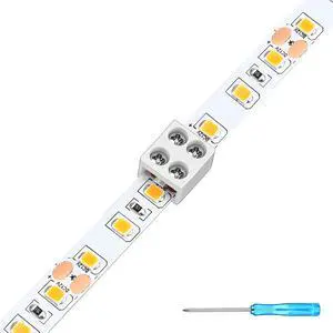 100 Pack Solderless LED Tape to Tape Connectors Tighten Screw Terminal Blocks 2 Pin 8mm Connector with Screwdriver Connector for 5v 12v 24v Monochrome LED Low Voltage Strip Decorative Finishing 100 Pack Solderless LED Tape to Tape Connectors Tighten Screw Terminal Blocks 2 Pin 8mm Connector with Screwdriver Connector for 5v 12v 24v Monochrome LED Low Voltage Strip Decorative Finishing