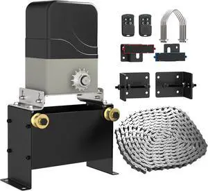 1100lb Sliding Gate Opener - Chain Drive Electric Gate Motor with 2 Remotes & 16.4ft Chains Hardware Kit, Automatic Slide Gate Operator for Driveway Gates Acess System 1100lb Sliding Gate Opener - Chain Drive Electric Gate Motor with 2 Remotes & 16.4ft Chains Hardware Kit, Automatic Slide Gate Operator for Driveway Gates Acess System