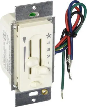 Dual Slide Ceiling Fan Wall Control Switch with Preset | For & Casablanca Fans, 4 Speed Control, Full Range Light Dimmer, Indoor Wall Switch, 27183 Dual Slide Ceiling Fan Wall Control Switch with Preset | For & Casablanca Fans, 4 Speed Control, Full Range Light Dimmer, Indoor Wall Switch, 27183