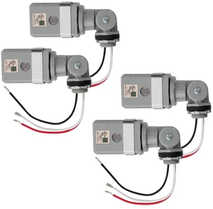 4 Pcs 120VAC Dusk to Dawn Photocell Sensor Switch for Outdoor Lights, IP54 Waterproof for Yard/Parking Lot/Street 4 Pcs 120VAC Dusk to Dawn Photocell Sensor Switch for Outdoor Lights, IP54 Waterproof for Yard/Parking Lot/Street