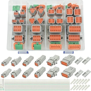205 PCS Deutsch DT 2/3/4/6/8/12 Pin Connector Kit, IP67 Waterproof Plug with 70 Pairs Size 16 Solid Contacts for Car/Truck/Boat 205 PCS Deutsch DT 2/3/4/6/8/12 Pin Connector Kit, IP67 Waterproof Plug with 70 Pairs Size 16 Solid Contacts for Car/Truck/Boat
