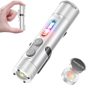 Taclite Mini K2 6-in-1 Rechargeable Magnetic Keychain Flashlight with COB Light, Window Breaker & Electric Lighter, Ultimate EDC Survival Tool (Silver) Taclite Mini K2 6-in-1 Rechargeable Magnetic Keychain Flashlight with COB Light, Window Breaker & Electric Lighter, Ultimate EDC Survival Tool (Silver)