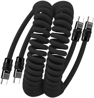 Coiled USB C Cable 240H Sag-Free Charging Cable, 2 Pack, Black Coiled USB C Cable 240H Sag-Free Charging Cable, 2 Pack, Black