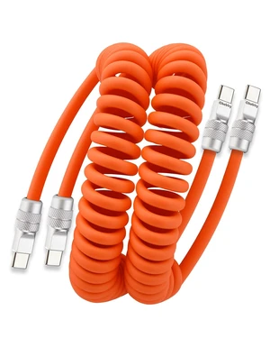 Coiled USB C Cable 240H Sag-Free Charging Cable, 2 Pack, Orange Coiled USB C Cable 240H Sag-Free Charging Cable, 2 Pack, Orange