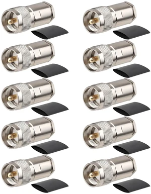 10-Pack PL259 50 Ohm UHF Male Clamp Coax Connectors for LMR400 KMR400 RG8 RG8U RG213 Coaxial Cable 10-Pack PL259 50 Ohm UHF Male Clamp Coax Connectors for LMR400 KMR400 RG8 RG8U RG213 Coaxial Cable