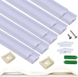 10-Pack 3.3FT Recessed Strip Channel With Continuous Silicone Diffuser , Flexible Seamless Milky Cover LED Ribbon Tape Track,Wardrobe Bookcase Cabinet Embedded Aluminum Low Profile (10, Silver) 10-Pack 3.3FT Recessed Strip Channel With Continuous Silicone Diffuser , Flexible Seamless Milky Cover LED Ribbon Tape Track,Wardrobe Bookcase Cabinet Embedded Aluminum Low Profile (10, Silver)