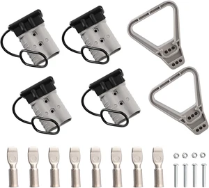 4-Pack 350A Battery Quick Connect/Disconnect Plugs, 2/0 AWG(Gray) 4-Pack 350A Battery Quick Connect/Disconnect Plugs, 2/0 AWG(Gray)