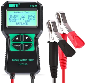DY221 Car Battery Tester, 12V/24V Digital, 100-2000 CCA, Charging & Cranking Analyzer DY221 Car Battery Tester, 12V/24V Digital, 100-2000 CCA, Charging & Cranking Analyzer
