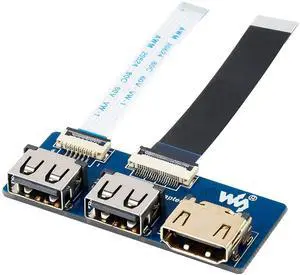 USB HDMI Adapter CM4-IO-BASE Board,USB to HDMI Converter with USB 2.0 Portsx2/ HDMI Portsx1/ USB 2.0 FFC Connectorx1/HDMI FFC Connector x1,Adapting FFC Connector to Standard Connector USB HDMI Adapter CM4-IO-BASE Board,USB to HDMI Converter with USB 2.0 Portsx2/ HDMI Portsx1/ USB 2.0 FFC Connectorx1/HDMI FFC Connector x1,Adapting FFC Connector to Standard Connector