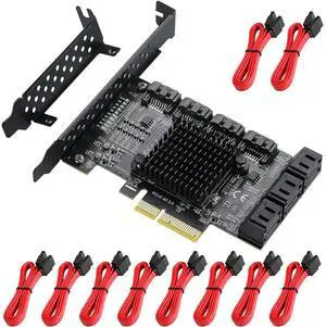 PCIe SATA Controller Card 10 Port with 10 SATA Cables and Low Profile Bracket - 6Gbps 3.0 PCIe Card,Support 10 Port 3.0 Devices PCIe SATA Controller Card 10 Port with 10 SATA Cables and Low Profile Bracket - 6Gbps 3.0 PCIe Card,Support 10 Port 3.0 Devices