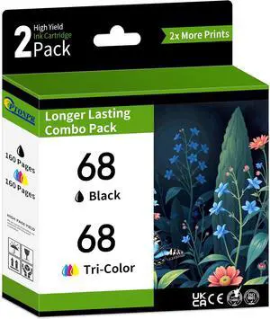 68 Ink Cartridges 2 Pack Replacement for HP 68 Ink Cartridges Envy 6555e 6520 6520e 6530e 6531e 6532e 6552e 6558e Printer (Black/Tri-Color) 68 Ink Cartridges 2 Pack Replacement for HP 68 Ink Cartridges Envy 6555e 6520 6520e 6530e 6531e 6532e 6552e 6558e Printer (Black/Tri-Color)