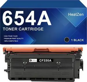654A Black Toner Cartridge CF330A Compatible for 654A CF330A Toner for Color Enterprise M651 M651n M651xh M651dn M680 MFP M680z M680dn M680f Printers, 1x CF330A Black 654A Black Toner Cartridge CF330A Compatible for 654A CF330A Toner for Color Enterprise M651 M651n M651xh M651dn M680 MFP M680z M680dn M680f Printers, 1x CF330A Black