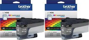 Brother Genuine LC406BK Standard Yield Black INKvestment Tank Ink Cartridge,(Pack of 2) Brother Genuine LC406BK Standard Yield Black INKvestment Tank Ink Cartridge,(Pack of 2)