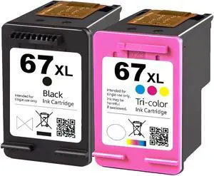 Compatible for 67 67XL Ink Cartridges for 67 Envy 6000 Envy Pro 6400 DeskJet 1255 2700 DeskJet Plus 4100 Printer 1 Black 1 Tri-Color Compatible for 67 67XL Ink Cartridges for 67 Envy 6000 Envy Pro 6400 DeskJet 1255 2700 DeskJet Plus 4100 Printer 1 Black 1 Tri-Color