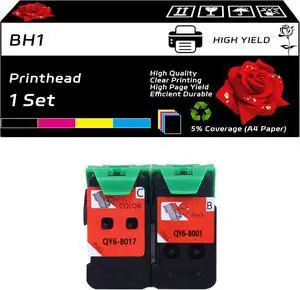 BH1 Printhead Compatible for Canon G1100 G2100 G3100 G4100 G1110 G1111 G2110 G2111 G3110 G3111 G4110 G4111 Printers, with Chip, High Yield 6750 Pages, Clear Printing (1 Set) BH1 Printhead Compatible for Canon G1100 G2100 G3100 G4100 G1110 G1111 G2110 G2111 G3110 G3111 G4110 G4111 Printers, with Chip, High Yield 6750 Pages, Clear Printing (1 Set)