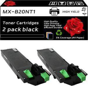 MX-B20NT1 Toner Cartridges Compatible for Sharp MX-B201D Printers, with Chip, High Yield 9200 Pages, Clear Printing (2-Pack Black) MX-B20NT1 Toner Cartridges Compatible for Sharp MX-B201D Printers, with Chip, High Yield 9200 Pages, Clear Printing (2-Pack Black)