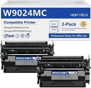 W9024MC Toner Cartridge (2-Pack,12,000 Pages)-Replacement for W9024MC W9024 MC Black High Yield Toner Cartridge Work for Managed E40040dn E42540f Printers W9024MC Toner Cartridge (2-Pack,12,000 Pages)-Replacement for W9024MC W9024 MC Black High Yield Toner Cartridge Work for Managed E40040dn E42540f Printers