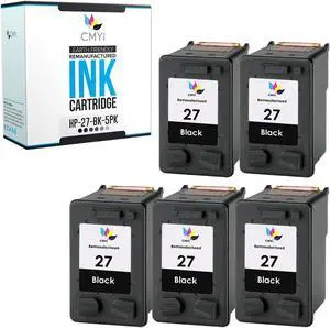 27 Black Replacement Ink Cartridge for OfficeJet 5600, 5605, 5610, 5610v, 5610xi, PSC 1310, 1311, 1312, 1315, 1315v, 1315xi, 1317, 1318, 2100, 2170, 2200 Printer (5 Black) 27 Black Replacement Ink Cartridge for OfficeJet 5600, 5605, 5610, 5610v, 5610xi, PSC 1310, 1311, 1312, 1315, 1315v, 1315xi, 1317, 1318, 2100, 2170, 2200 Printer (5 Black)