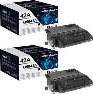 42A Q5942A Toner Cartridges 2 Pack: Compatible 42A Black Toner Replacement for HP 42A 4200 4200N 4250 4250N 4250DTN 4300 4300TN 4300DTN 4350 4350N 4350TN Printers 42A Q5942A Toner Cartridges 2 Pack: Compatible 42A Black Toner Replacement for HP 42A 4200 4200N 4250 4250N 4250DTN 4300 4300TN 4300DTN 4350 4350N 4350TN Printers