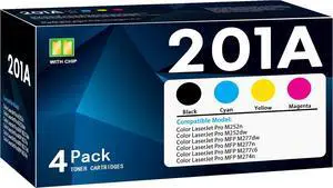 201A Toner Cartridges 4 Pack Compatible with HP 201A CF400A 201X CF400X for Color Laser Jet Pro MFP M277dw Toner Cartridges M252dw M277n M252n M274n M277c6 Printer (Black, Cyan, Yellow, Magenta) 201A Toner Cartridges 4 Pack Compatible with HP 201A CF400A 201X CF400X for Color Laser Jet Pro MFP M277dw Toner Cartridges M252dw M277n M252n M274n M277c6 Printer (Black, Cyan, Yellow, Magenta)