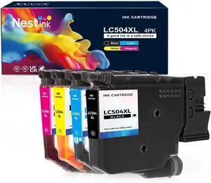 LC504XL Compatible Ink Cartridge Replacement for Brother LC504 XL BK LC 504 XL C LC504XL M LC 504XL Y, Work with MFC-J1355DW MFC-J1365DW MFC-J1367DW Printer LC504XL Compatible Ink Cartridge Replacement for Brother LC504 XL BK LC 504 XL C LC504XL M LC 504XL Y, Work with MFC-J1355DW MFC-J1365DW MFC-J1367DW Printer