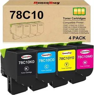 CS421 78C10 High Yield Compatible Toner Cartridge, 4-Pack CS421 78C10 High Yield Compatible Toner Cartridge, 4-Pack