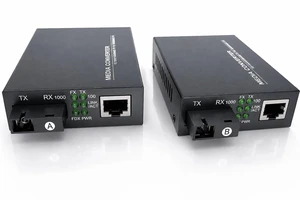 Elfcam® - 1 Pair Gigabit Fiber Ethernet Converters 1000M/100M/10M, SFP Media Converter Included, Up to 20KM Distance on Single Mode SC Fiber Optic (1 RJ45 Port *1 RJ45 Port) Elfcam® - 1 Pair Gigabit Fiber Ethernet Converters 1000M/100M/10M, SFP Media Converter Included, Up to 20KM Distance on Single Mode SC Fiber Optic (1 RJ45 Port *1 RJ45 Port)