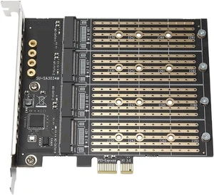 PCIE to M2 Adapter PCI Express X1 3.0 4 Ports B Key M.2 NGFF SSD Adapter PCI-E M.2 Adapter Expansion Card Riser