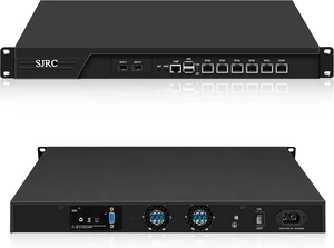 SJRC 1U 10GbE Firewall Appliance Mini PC, 2 x 82599ES SFP+ 10Gbe, 6 x 2.5GbE i226-V, Core i7-3520M, 19" Rack OPNsense Homelab Server Hardware, 8GB DDR3 RAM 256GB mSATA SSD, VGA SJRC 1U 10GbE Firewall Appliance Mini PC, 2 x 82599ES SFP+ 10Gbe, 6 x 2.5GbE i226-V, Core i7-3520M, 19" Rack OPNsense Homelab Server Hardware, 8GB DDR3 RAM 256GB mSATA SSD, VGA