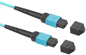 MPO-MPO 25m OM3 Fiber Patch Cable,82.5ft 12-Core Multimode Fiber Optic,LSZH Jacket Optical Cable,40G/40GBASE-SR4, MTP Compatible for QSFP+ Transceivers,Data Center