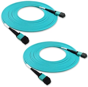 GwliUni 2Pcs 5m MPO Fiber Optic Patch Cord, OM3-150 Multi-Mode Cable Jumper Plug, Female to Female, 12 Core 6 Channel Type B, PC end face, LSZH 3.0mm, Compatible with 8 Core 4 Channel MPO GwliUni 2Pcs 5m MPO Fiber Optic Patch Cord, OM3-150 Multi-Mode Cable Jumper Plug, Female to Female, 12 Core 6 Channel Type B, PC end face, LSZH 3.0mm, Compatible with 8 Core 4 Channel MPO