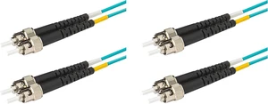 SpeedyFiberTX - 2-Pack 25 Meter Multimode OM3 Duplex ST to ST Fiber Patch Cable, Corning OM3 ClearCurve 50/125 Optical Fiber, Fire Retardant Plenum Cable Jacket