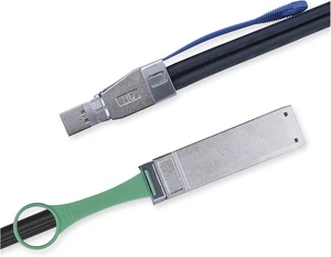Compatible with External M~ni SAS HD SFF-8644 to QSFP(SFF-8436) Hybrid SAS Cable, 30AWG, 100-Ohm, 1-m(3.3ft) Compatible with External M~ni SAS HD SFF-8644 to QSFP(SFF-8436) Hybrid SAS Cable, 30AWG, 100-Ohm, 1-m(3.3ft)