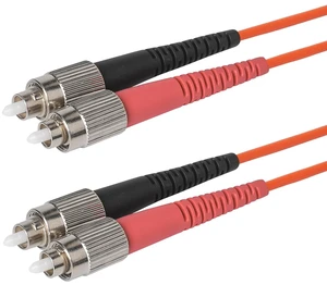 SpeedyFiberTX 1-Pack 6 Meter FC to FC Fiber Optic Patch Cable, Red and Black Boots, Corning InfiniCor Multimode OM1 62.5/125um Optical Fiber, Duplex Orange Riser OFNR Cable Jacket