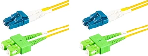 SpeedyFiberTX - 2-Pack 12 Meter Singlemode Duplex SC/A to LC/U Fiber Patch Cable, Corning SMF-28® 9/125um Ultra Optical Fiber, OS1/OS2 Compatible, Yellow Riser OFNR Cable Jacket