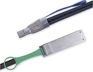 Compatible with External M~ni SAS HD SFF-8644 to QSFP(SFF-8436) Hybrid SAS Cable, 30AWG, 100-Ohm, 2-m(6.6ft) Compatible with External M~ni SAS HD SFF-8644 to QSFP(SFF-8436) Hybrid SAS Cable, 30AWG, 100-Ohm, 2-m(6.6ft)