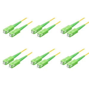 SpeedyFiberTX 6-Pack 3 Meter SC/A to SC/A 3.0mm Simplex Yellow Riser OFNR Fiber Patch Cable, Premium SC Connector ( 0.15dB), Corning SMF-28 Singlemode 9/125um Ultra Fiber, OS1/OS2 Compatible SpeedyFiberTX 6-Pack 3 Meter SC/A to SC/A 3.0mm Simplex Yellow Riser OFNR Fiber Patch Cable, Premium SC Connector ( 0.15dB), Corning SMF-28 Singlemode 9/125um Ultra Fiber, OS1/OS2 Compatible