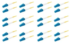 SpeedyFiberTX 12-Pack 50 Feet LC/UPC to LC/UPC 3.0mm Simplex Yellow Riser OFNR Fiber Patch Cable, Corning SMF-28 Singlemode 9/125um OS1/OS2 Compatible Ultra Optical Fiber SpeedyFiberTX 12-Pack 50 Feet LC/UPC to LC/UPC 3.0mm Simplex Yellow Riser OFNR Fiber Patch Cable, Corning SMF-28 Singlemode 9/125um OS1/OS2 Compatible Ultra Optical Fiber