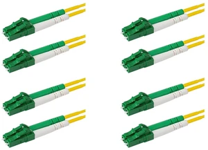 SpeedyFiberTX 4-Pack 5 Meter LC/A to LC/A Fiber Optic Patch Cable, Green and White Boots, Corning SMF-28 Ultra Single-Mode 9/125um Optical Fiber, Duplex Yellow Riser OFNR Cable Jacket SpeedyFiberTX 4-Pack 5 Meter LC/A to LC/A Fiber Optic Patch Cable, Green and White Boots, Corning SMF-28 Ultra Single-Mode 9/125um Optical Fiber, Duplex Yellow Riser OFNR Cable Jacket