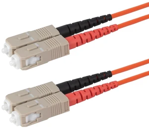 SpeedyFiberTX 1-Pack 22 Meter SC to SC Fiber Optic Patch Cable, Red and Black Boots, Corning InfiniCor Multimode OM1 62.5/125um Optical Fiber, Duplex Orange Riser OFNR Cable Jacket