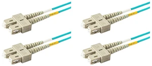 SpeedyFiberTX - 2-Pack 4 Meter Multimode OM3 Duplex SC to SC Fiber Patch Cable, Corning OM3 ClearCurve 50/125 Optical Fiber, Aqua Riser OFNR Cable Jacket
