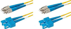 SpeedyFiberTX - 2-Pack 100 Feet Singlemode Duplex FC/U to SC/U Fiber Patch Cable, Corning SMF-28® 9/125um Ultra Optical Fiber, OS1/OS2 Compatible, Yellow Riser OFNR Cable Jacket