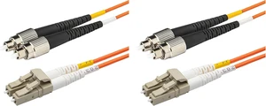 SpeedyFiberTX - 2-Pack 65 Meter Multimode OM1 Duplex FC to LC Fiber Patch Cable, Corning OM1 62.5/125 Optical Fiber, Orange Riser OFNR Cable Jacket