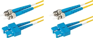 SpeedyFiberTX - 2-Pack 10 Meter Singlemode Duplex ST/U to SC/U Fiber Patch Cable, Corning SMF-28 9/125um Ultra Optical Fiber, OS1/OS2 Compatible, Yellow Riser OFNR Cable Jacket
