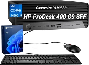 HP ProDesk 400 G9 SFF Business Desktop PC, Intel Core i7-14700, Customized 16GB-64GB RAM, 512GB-2TB PCIe M.2 SSD, Type-C, HDMI, DisplayPort, Wi-Fi, Wired Keyboard and Mouse, Windows 11 Pro, Black HP ProDesk 400 G9 SFF Business Desktop PC, Intel Core i7-14700, Customized 16GB-64GB RAM, 512GB-2TB PCIe M.2 SSD, Type-C, HDMI, DisplayPort, Wi-Fi, Wired Keyboard and Mouse, Windows 11 Pro, Black