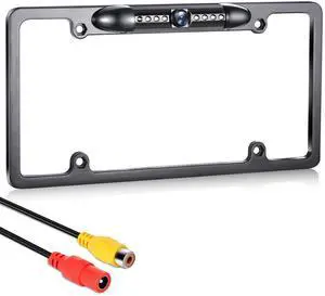 Backup Camera, AHD 1080P License Plate Camera, Night Vision Rear View Reverse Camera with 7 LEDs, Wide Angle IP69K Waterproof Rear Camera for 12-24V Car Vehicle SUV RV Backup Camera, AHD 1080P License Plate Camera, Night Vision Rear View Reverse Camera with 7 LEDs, Wide Angle IP69K Waterproof Rear Camera for 12-24V Car Vehicle SUV RV