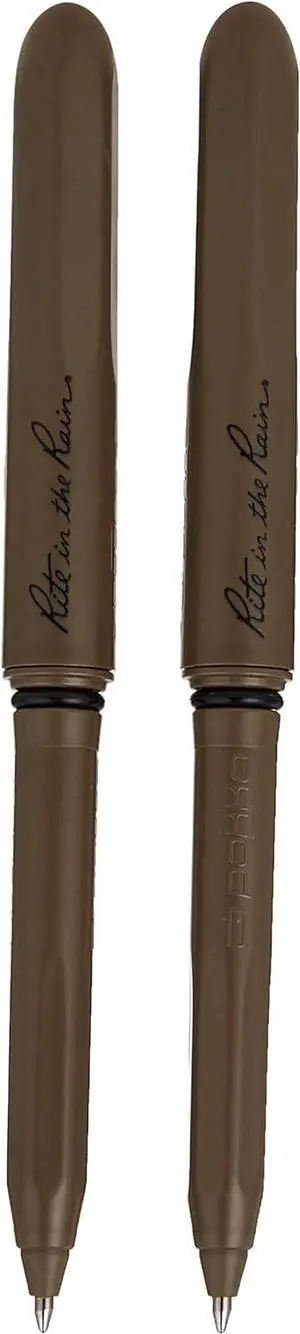 Rite in the Rain All-Weather EDC Pen, Flat Dark Earth Pokka 2-Pack, Black 0.8mm Ink, Fine Point (No. FDE92) Rite in the Rain All-Weather EDC Pen, Flat Dark Earth Pokka 2-Pack, Black 0.8mm Ink, Fine Point (No. FDE92)
