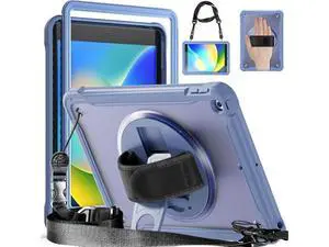 Case for iPad 10.2 inch 9th / 8th / 7th Generation (2021/2020 / 2019) Heavy Duty Rugged Shockproof Tablet Cover with 360° Rotating Hand Strap Foldable Hidden Stand & Shoulder Strap, Lavender Case for iPad 10.2 inch 9th / 8th / 7th Generation (2021/2020 / 2019) Heavy Duty Rugged Shockproof Tablet Cover with 360° Rotating Hand Strap Foldable Hidden Stand & Shoulder Strap, Lavender
