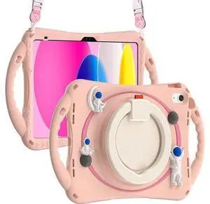 3D Cute Space Astronauts Case for iPad 10th Generation 10.9 Inch 2022 A2696 A2757 A2777, Silicone Kids Girls Spaceman Case with Pencil Holder,Carrying Shoulder Strap,Handle Grip,Kickstand-Pink 3D Cute Space Astronauts Case for iPad 10th Generation 10.9 Inch 2022 A2696 A2757 A2777, Silicone Kids Girls Spaceman Case with Pencil Holder,Carrying Shoulder Strap,Handle Grip,Kickstand-Pink